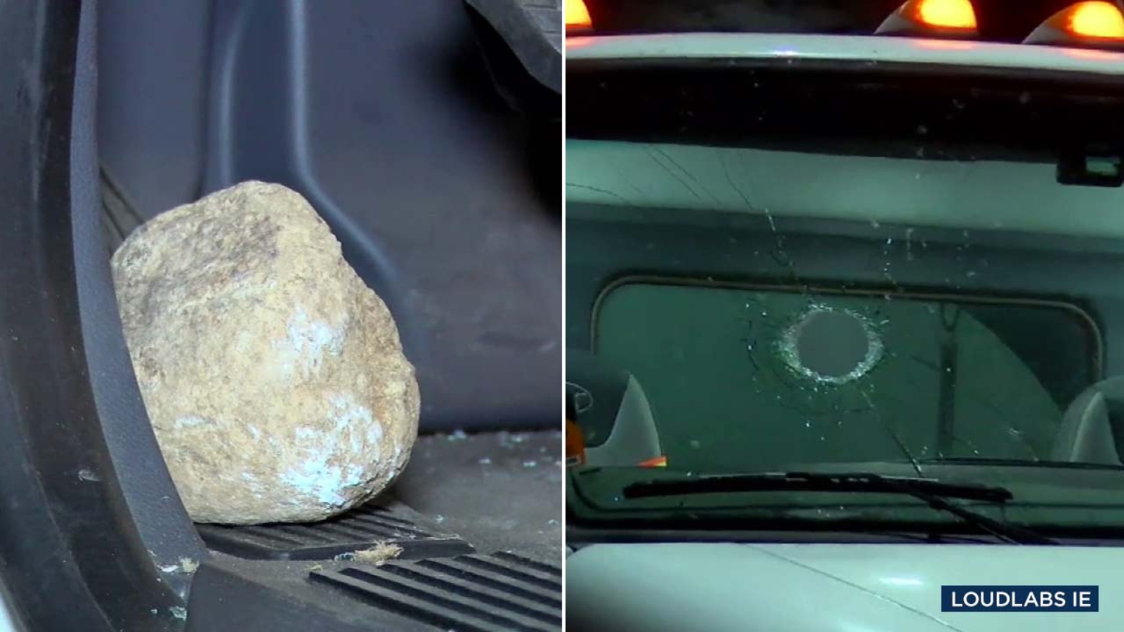4 cars hit by rocks thrown off 91 Freeway overpass in Corona, CHP says