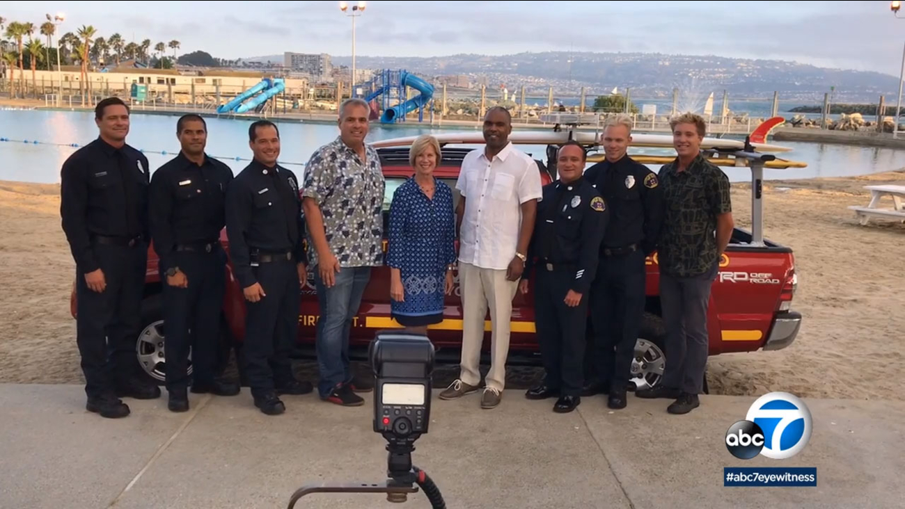 Los Angeles County lifeguards were presented with the Medal of Valor for their bravery in the line of duty.