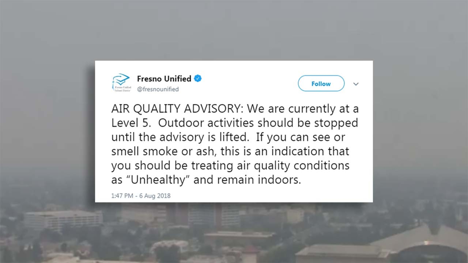 Fresno Unified stopping all outdoor activity due to air quality ABC30 Fresno