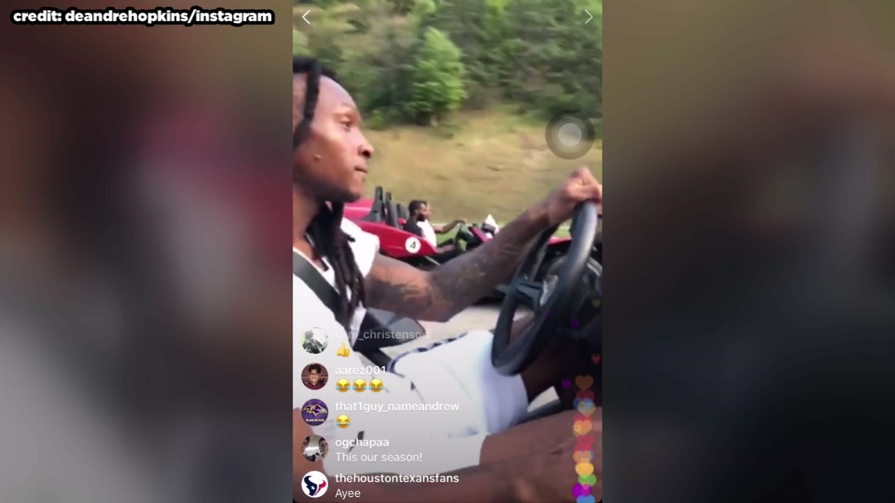 Texans ride around in Slingshots on day off