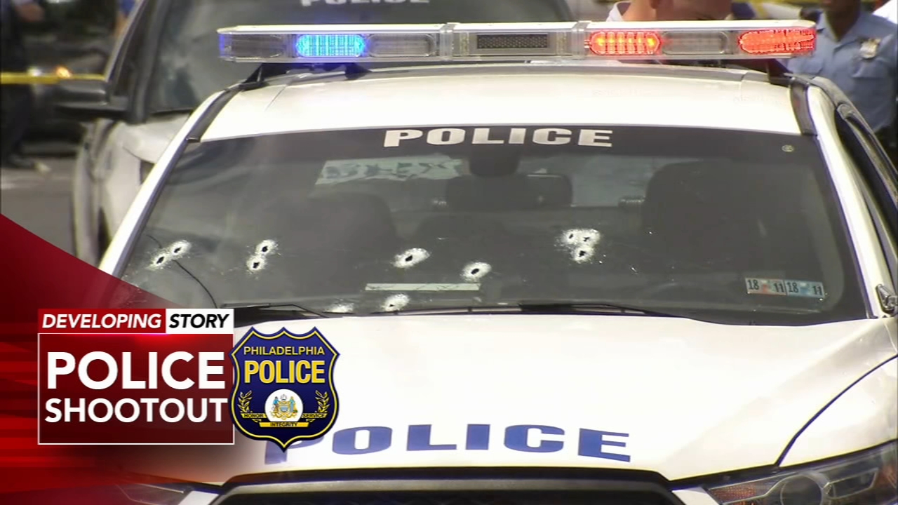 Suspect dead, cruiser riddled with bullet holes in South Philadelphia shooting
