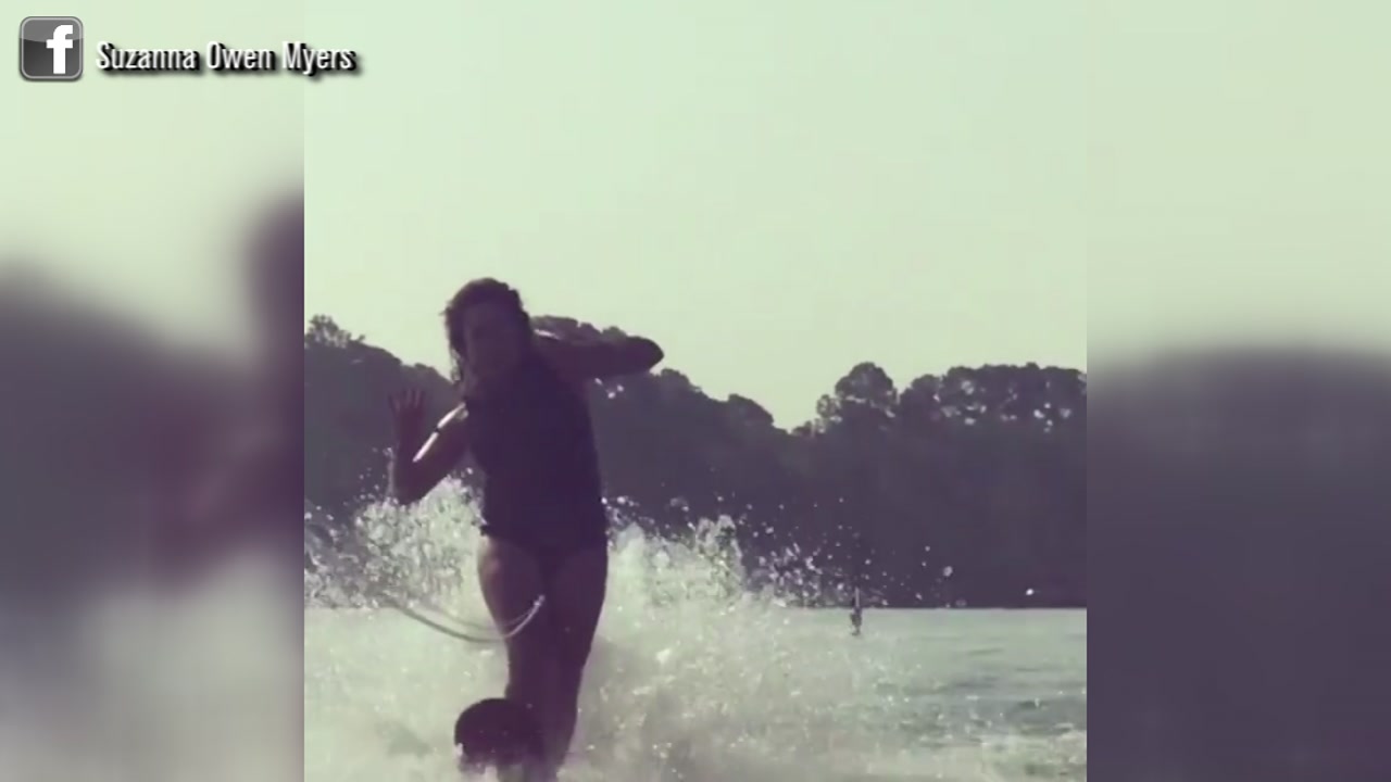 Wakeboarding mama pulls off impressive 'In My Feelings' challenge