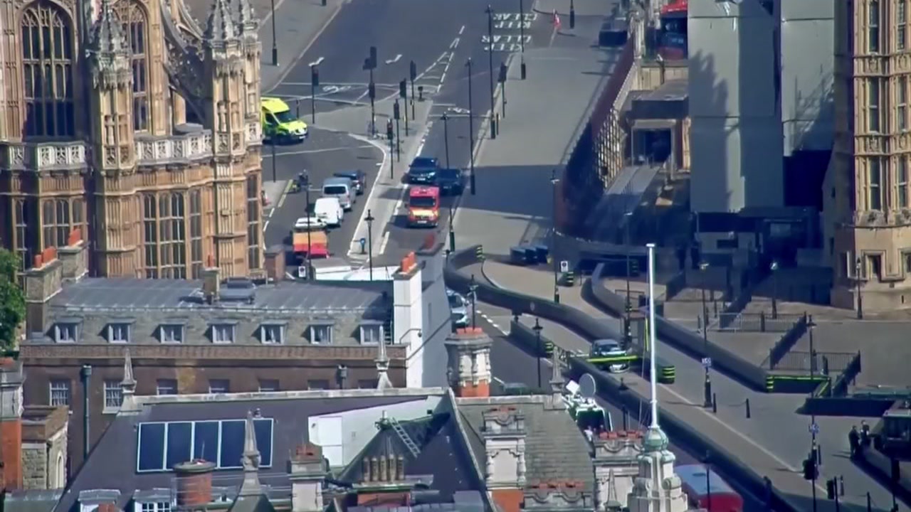 Pedestrians injured in crash outside parliament in London