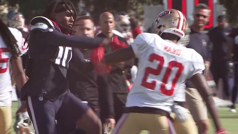 DeAndre Hopkins fights 49ers' Ward