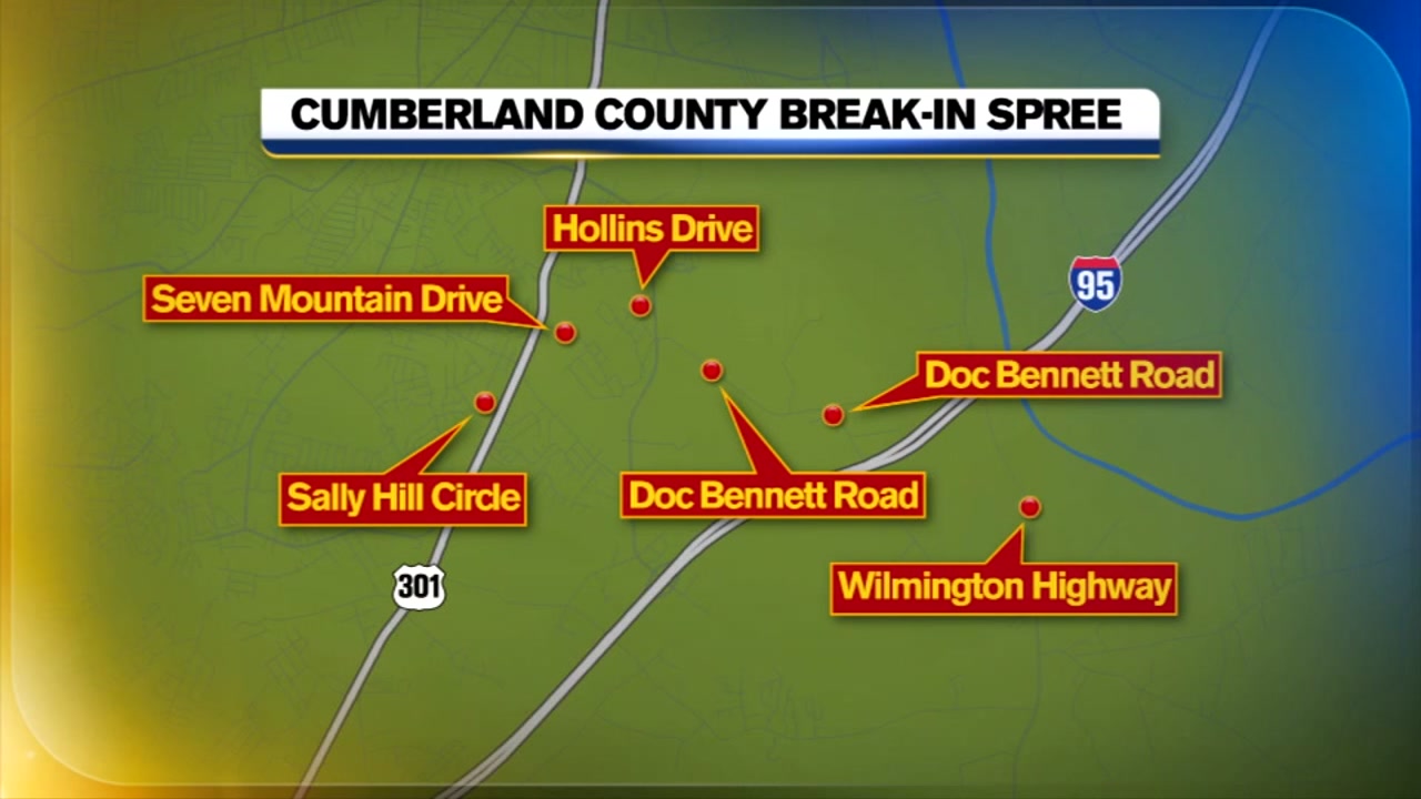Cumberland County break-in spree