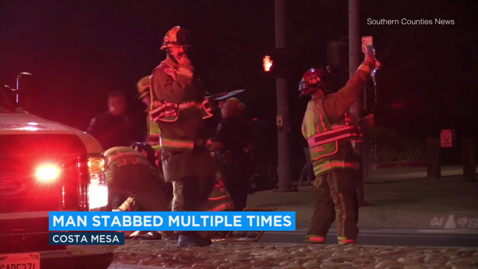 Man stabbed 15 times found lying in Costa Mesa street - ABC7 Los Angeles