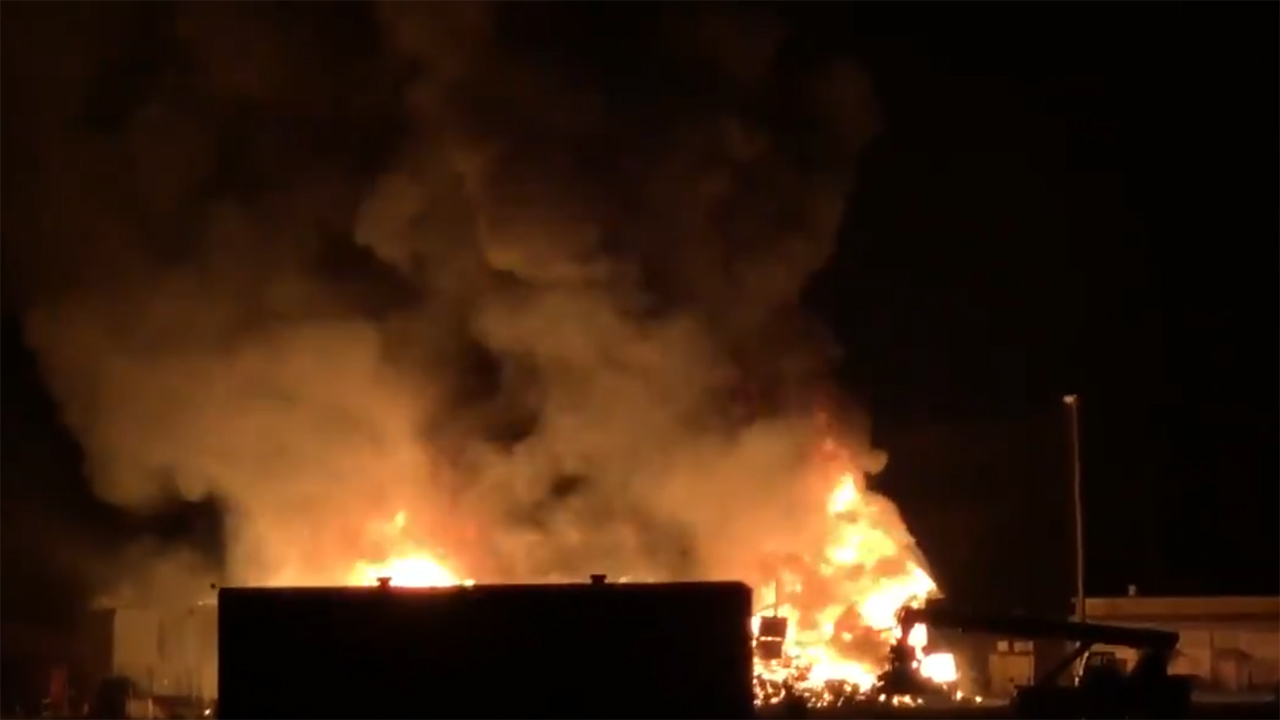 Firefighters battle 2-alarm structure fire in Pleasanton