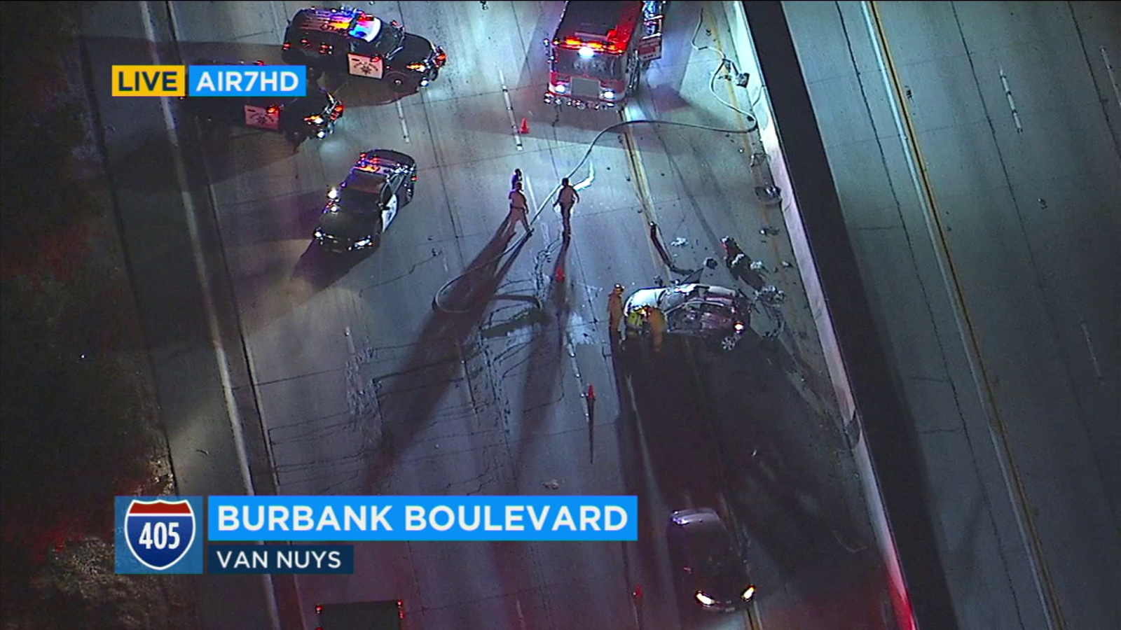 1 critical after multi-vehicle crash on 405 Fwy in Van Nuys; all lanes ...