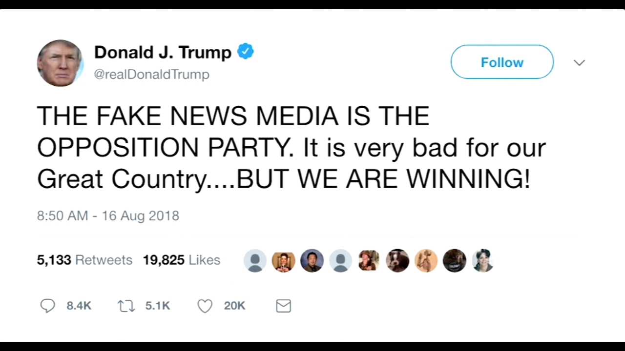 Weekend Watch: Newspapers push back against Trump's 'enemy of the people' claim