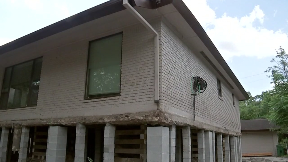 Some Meyerland residents lifting their homes after Harvey