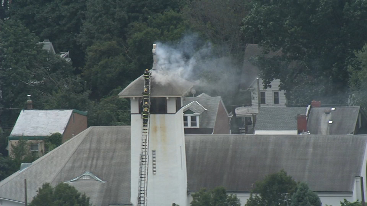 Flames attack a Philadelphia church