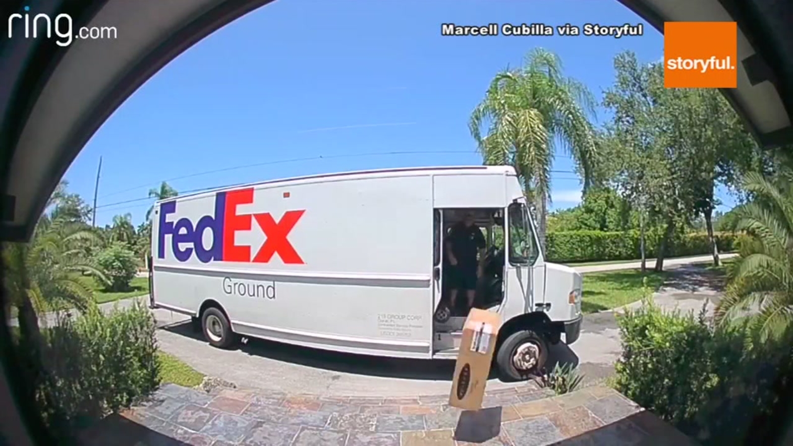 FedEx delivery driver captured on surveillance camera hurling packages ...