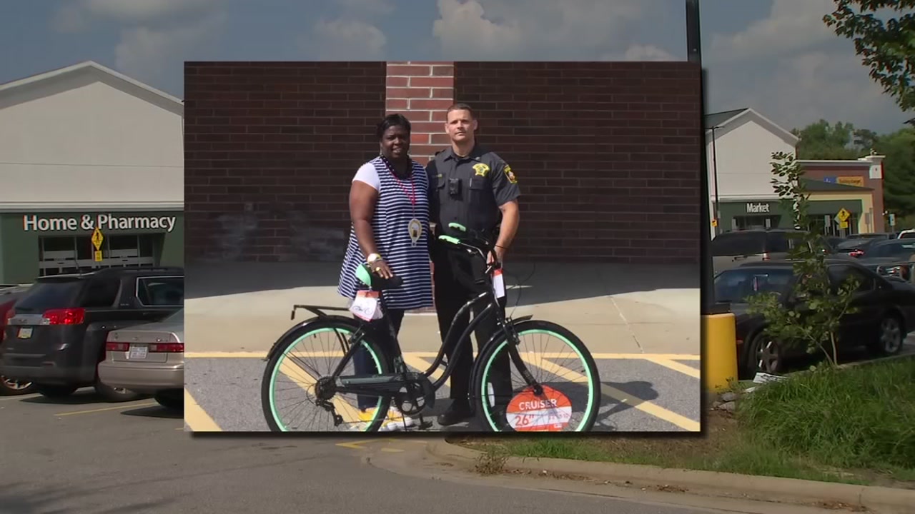 Deputy helps Bojangles worker who walks 12 miles each day get new bike
