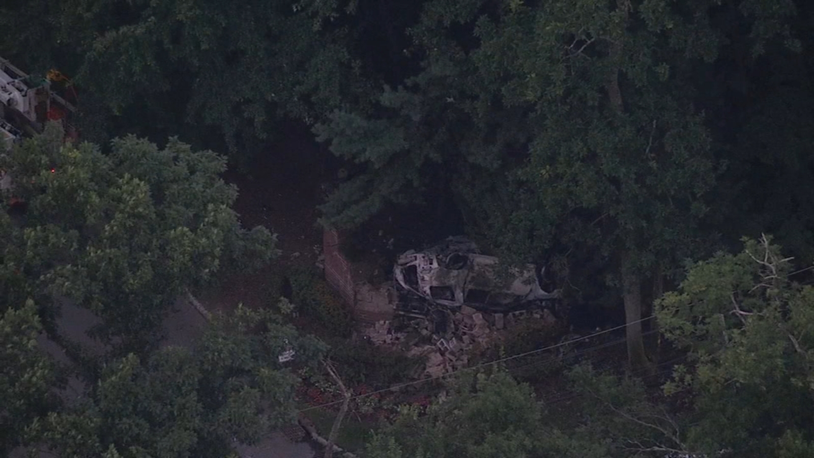 Police pursuit ends with fiery car crash in Fairfield, New Jersey