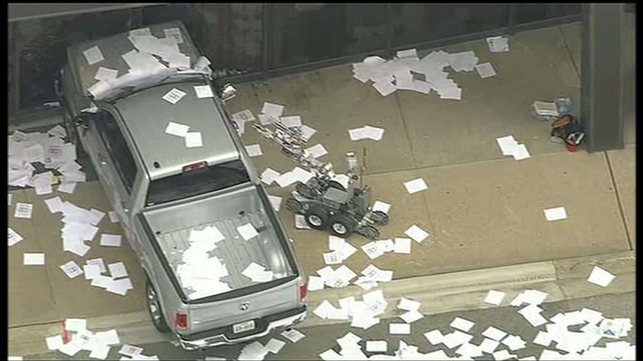 Man rammed pickup truck into TV station