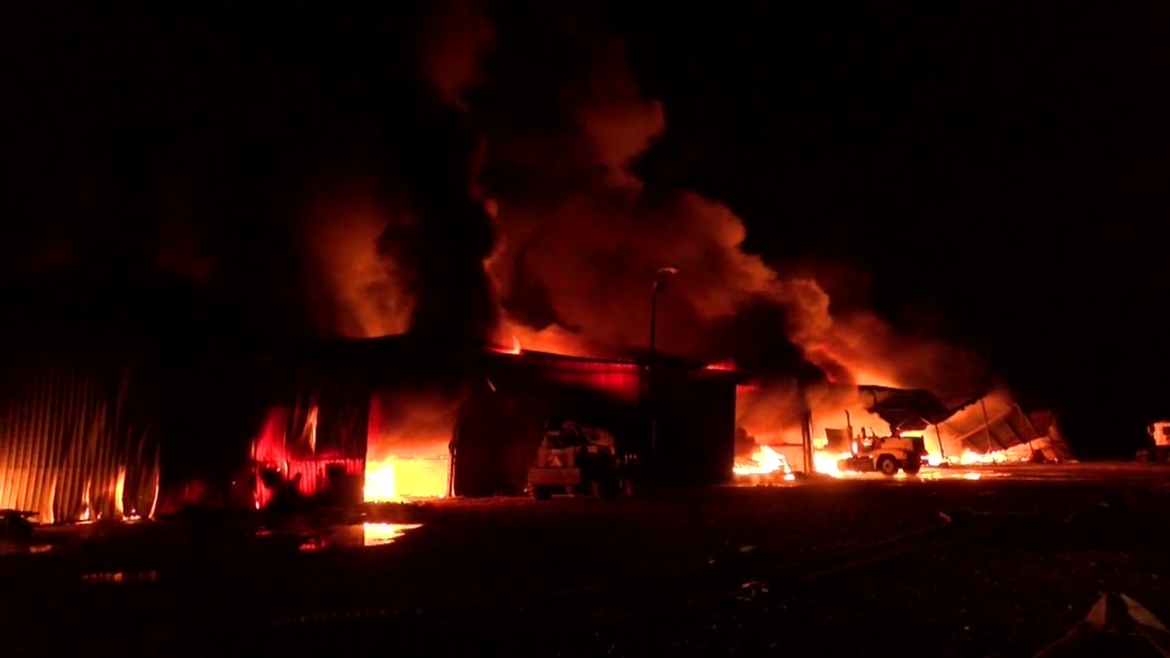 Officials battling warehouse fire in north Harris County