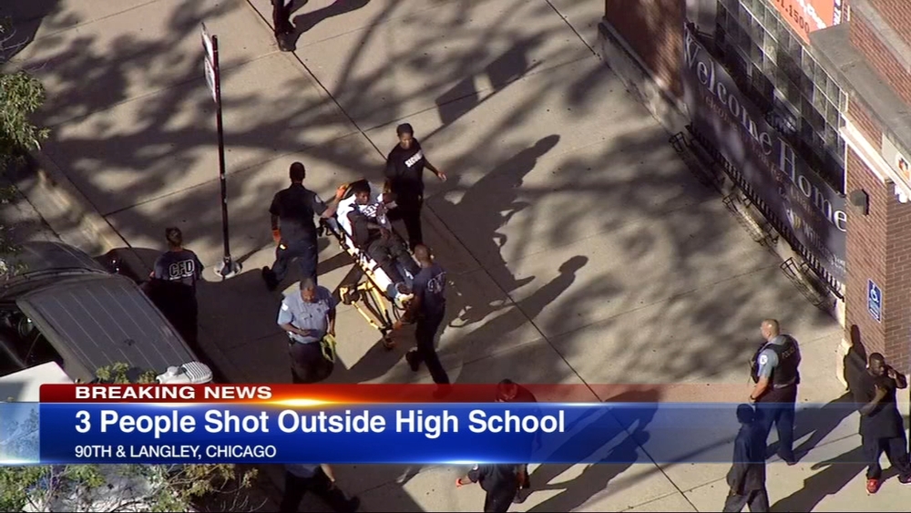 Police: 3 shot near high school on South Side