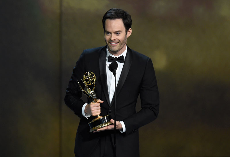 Bill Hader accepts the award for outstanding lead actor in a comedy series for "Barry" at the 70th Primetime Emmy Awards.