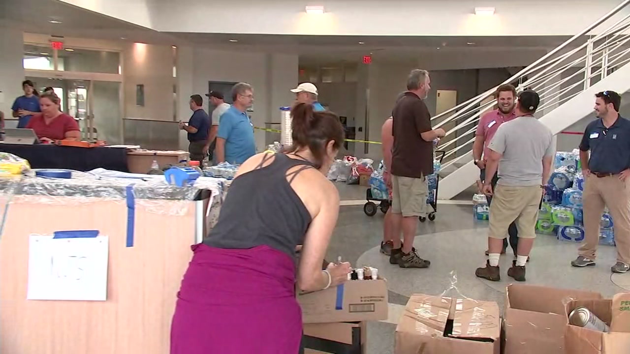 Flooded roads force Florence relief efforts into the air