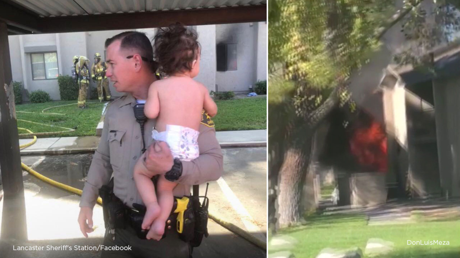LASD deputies rescue father, young son from Lancaster apartment fire ...