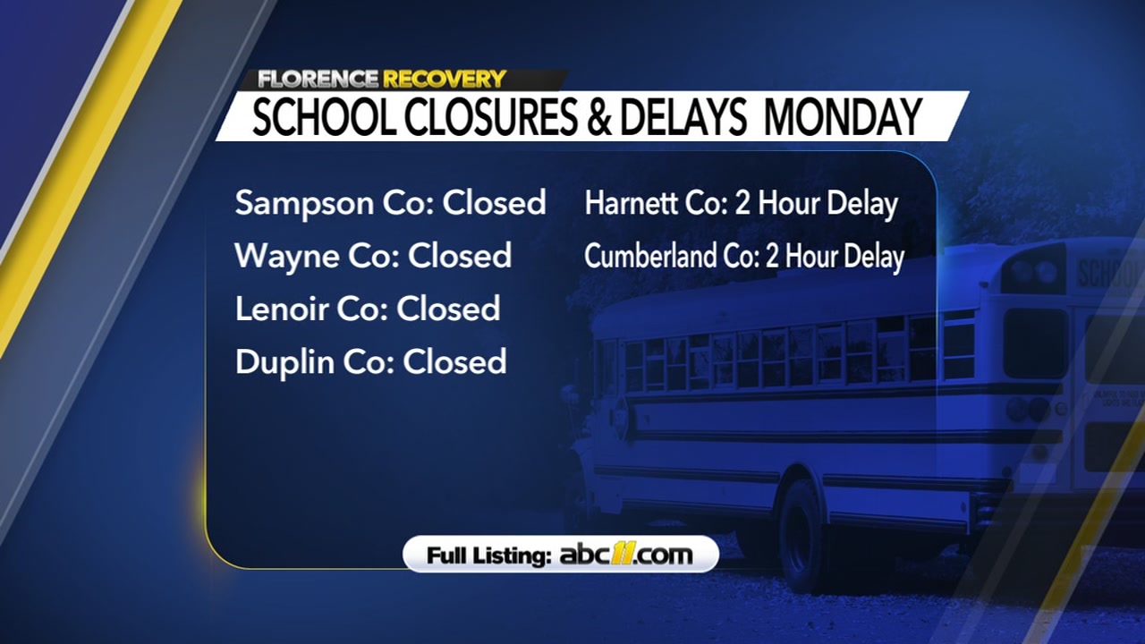 List of school closings as of Sunday, Sept. 23