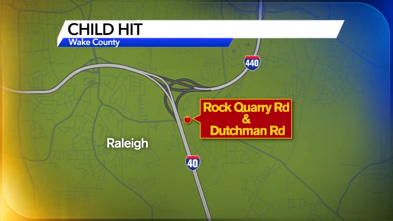 Child struck by car in Wake County