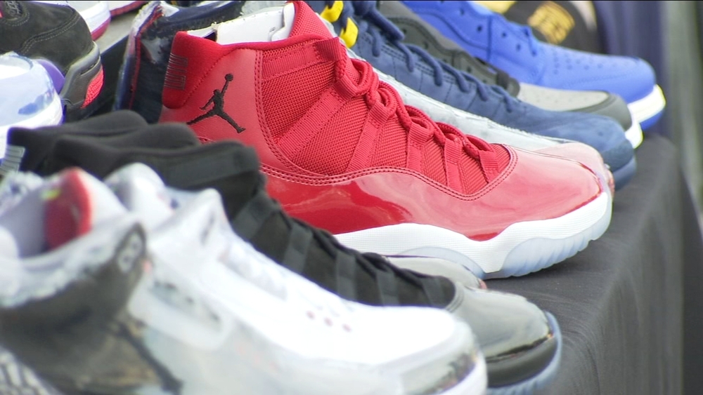 Sneaker stock market organizers collect shoes for homeless