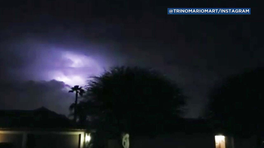 VIDEO: Lightning lights up La Quinta skies ahead of Tropical Storm Rosa