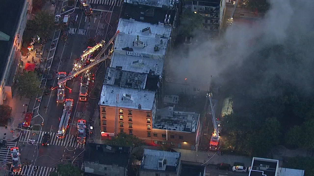 Stubborn fire tears through East Village apartment building - ABC7 New York