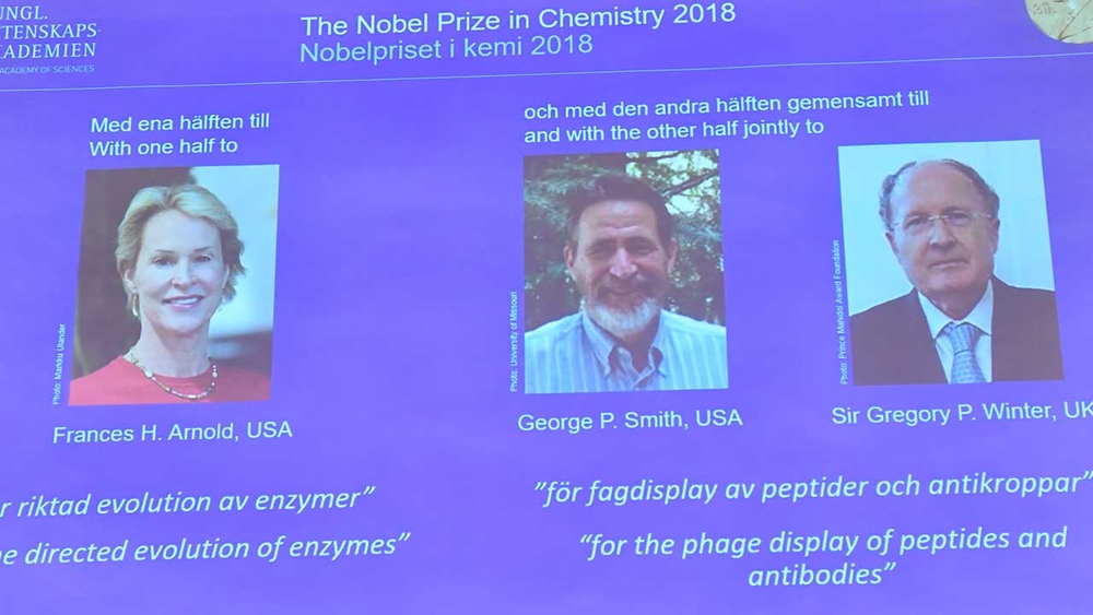 VIDEO: Announcement of the Nobel Prize in Chemistry 2018