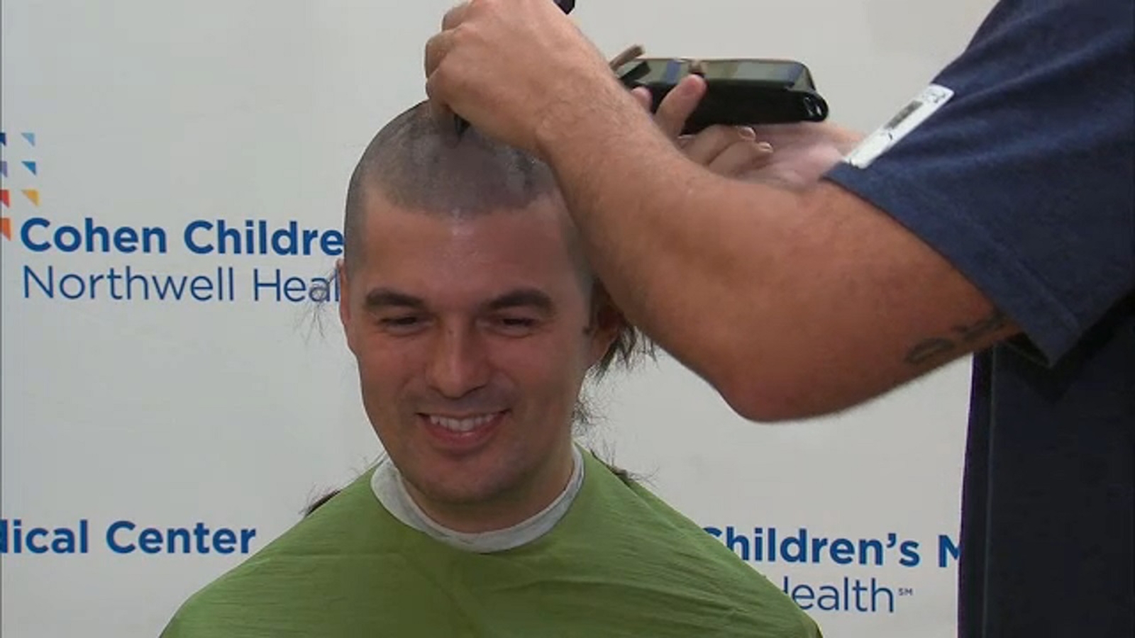Volunteers shave heads at Long Island hospital to raise money for