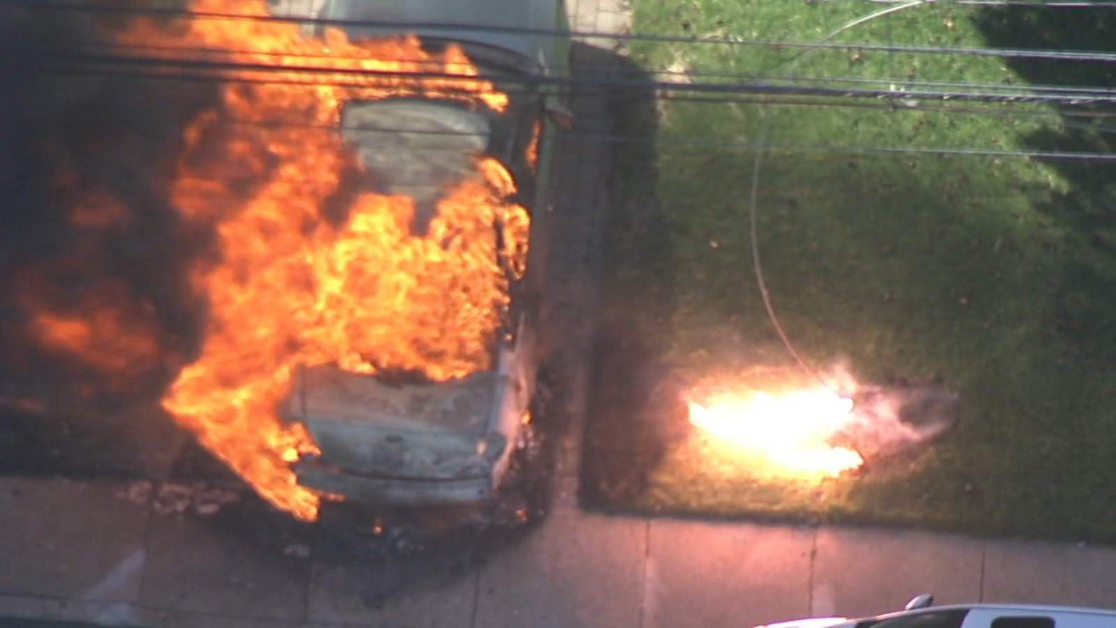 Downed Wire Causes Major Car Fire Across From Pennsylvania School Abc7 Chicago