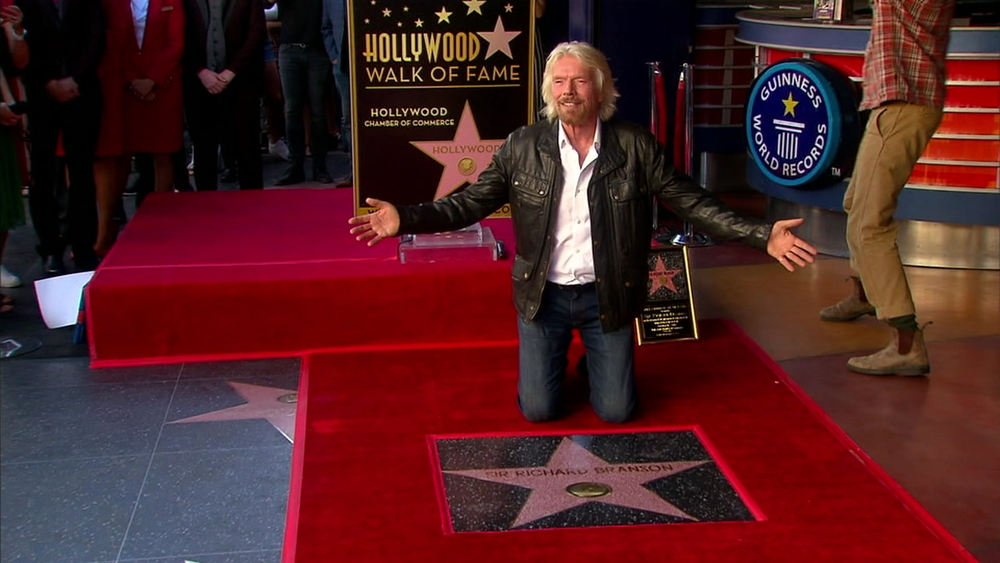 Richard Branson honored with star on Hollywood Walk of Fame