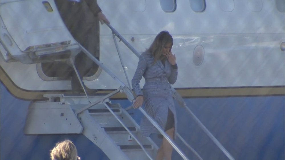 First Lady Melania Trump arrives in Philadelphia