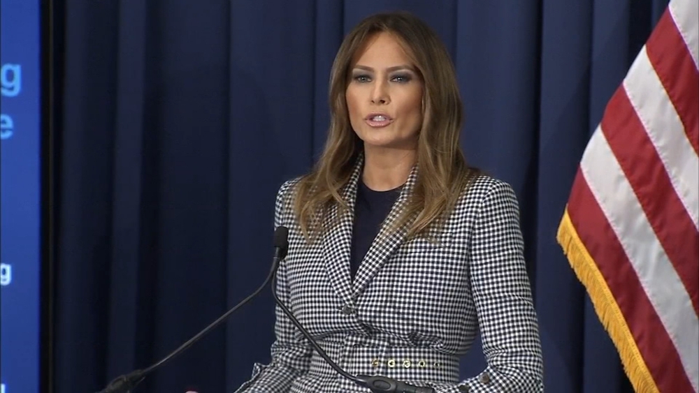 Melania Trump speaks in Philly after emergency landing
