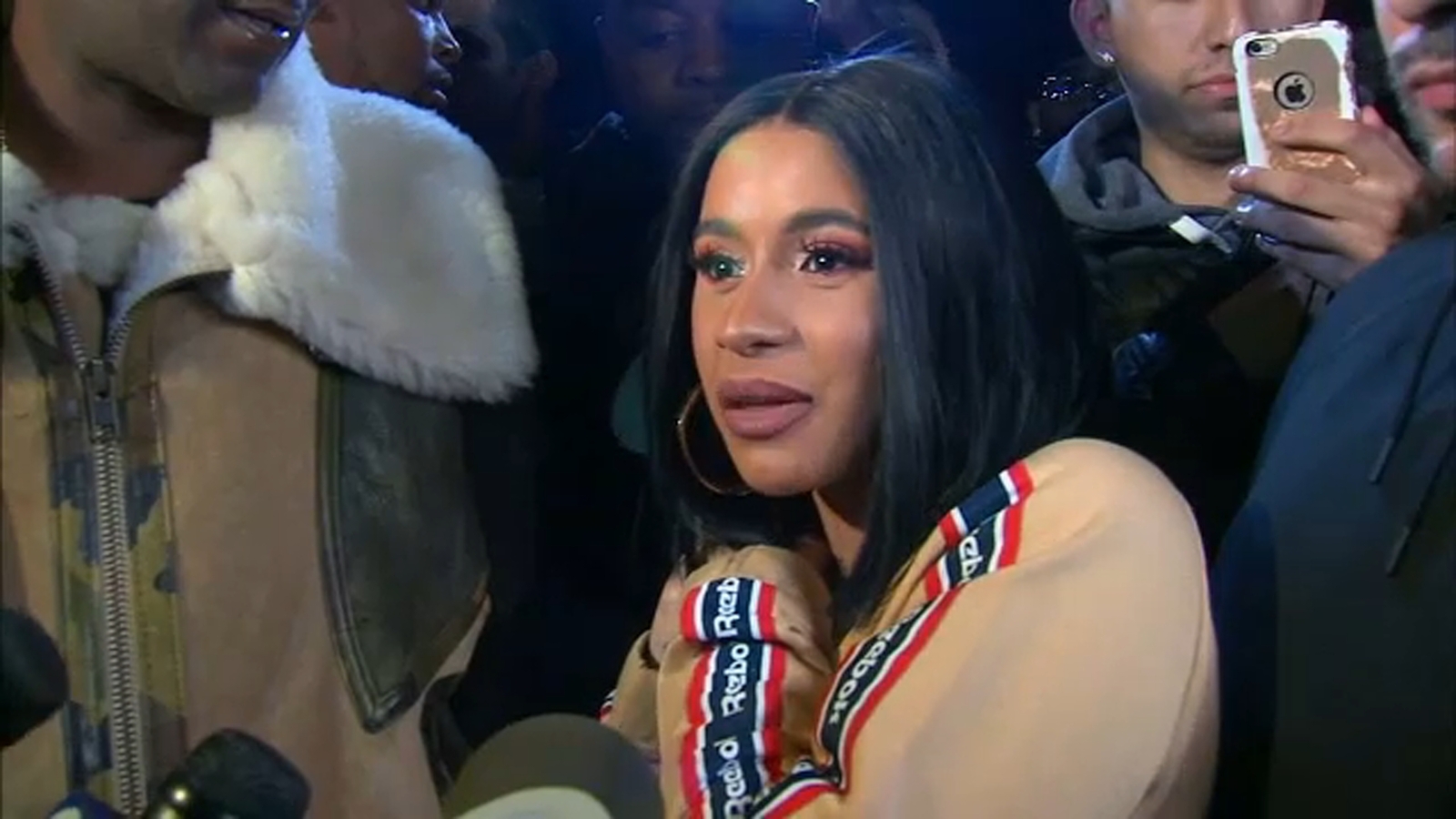 Cardi B hands out free winter coats near Marlboro houses in Brooklyn