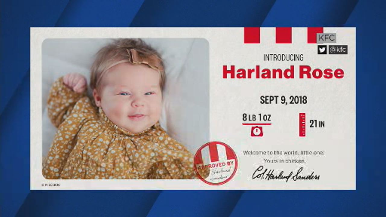 Baby named after Colonel Sanders gets $11,000 from KFC