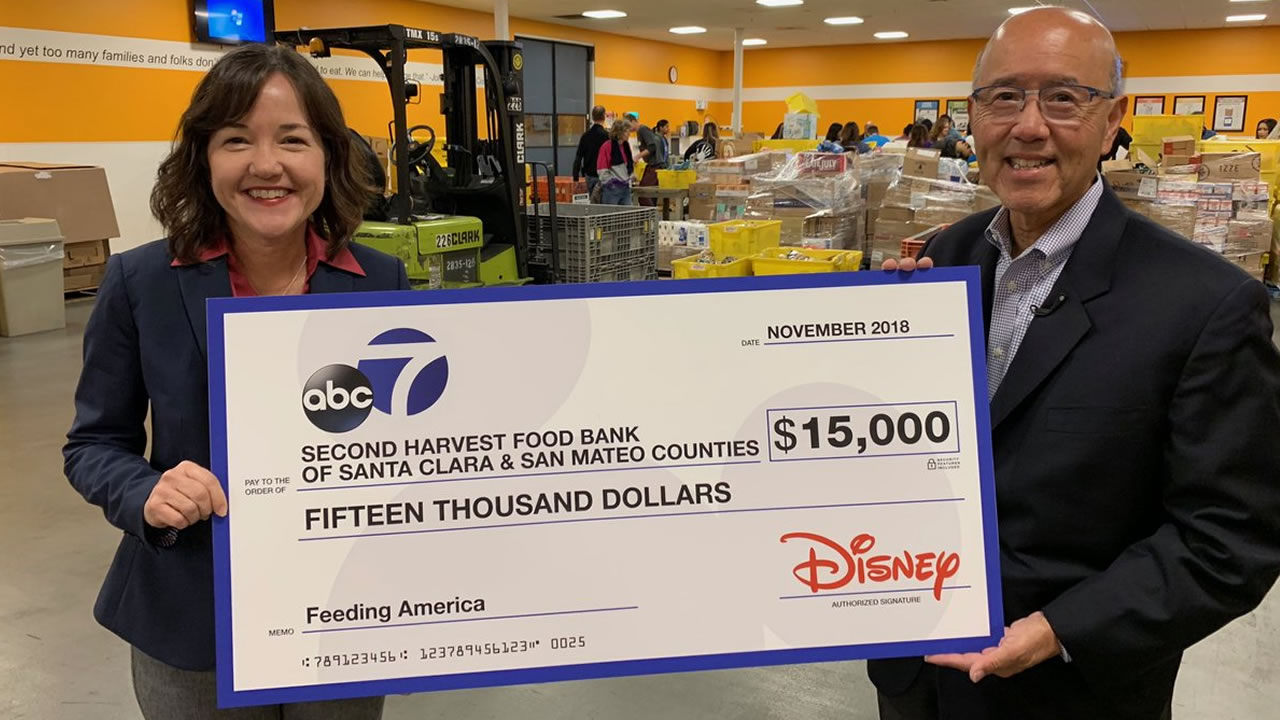 ABC7, Disney give $15,000 to Second Harvest Food Bank in SJ