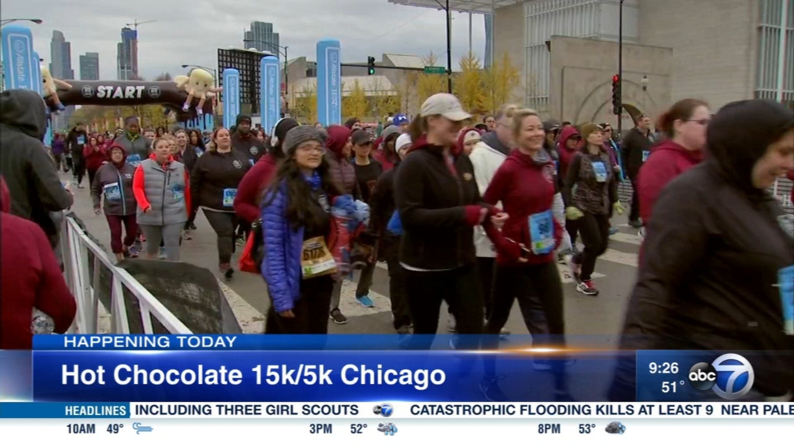 Thousands of runners take part in the Annual Allstate Hot Chocolate 15K