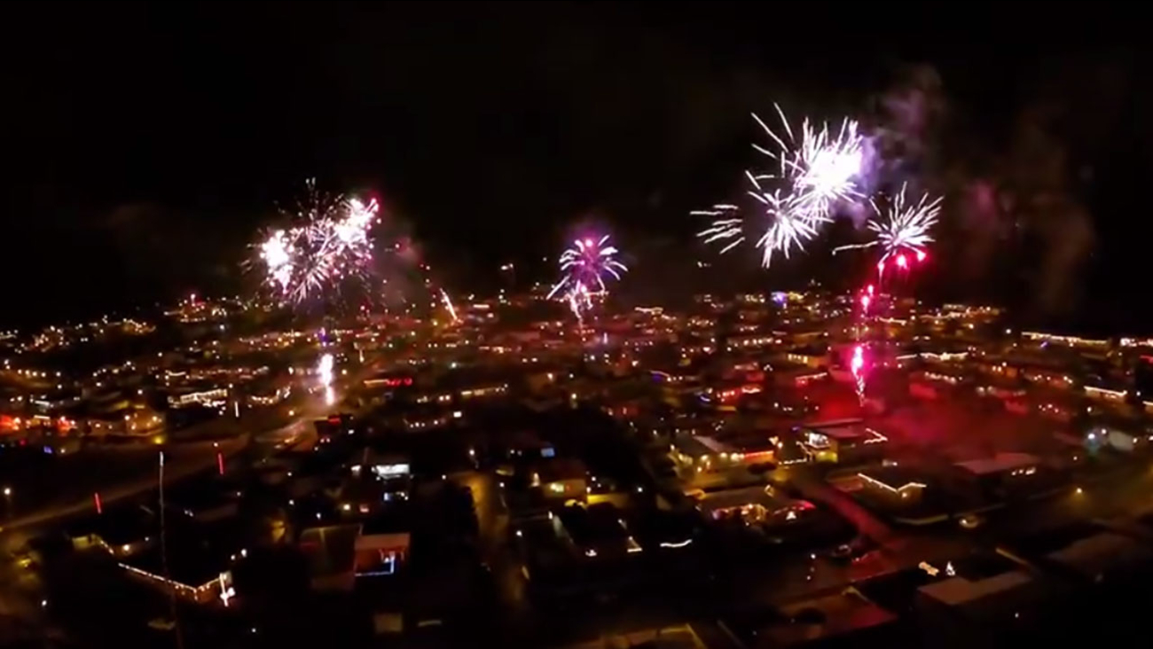Cool Video Drone Footage Captures Town S Incredible New Year S Eve Fireworks Celebration 6abc Philadelphia
