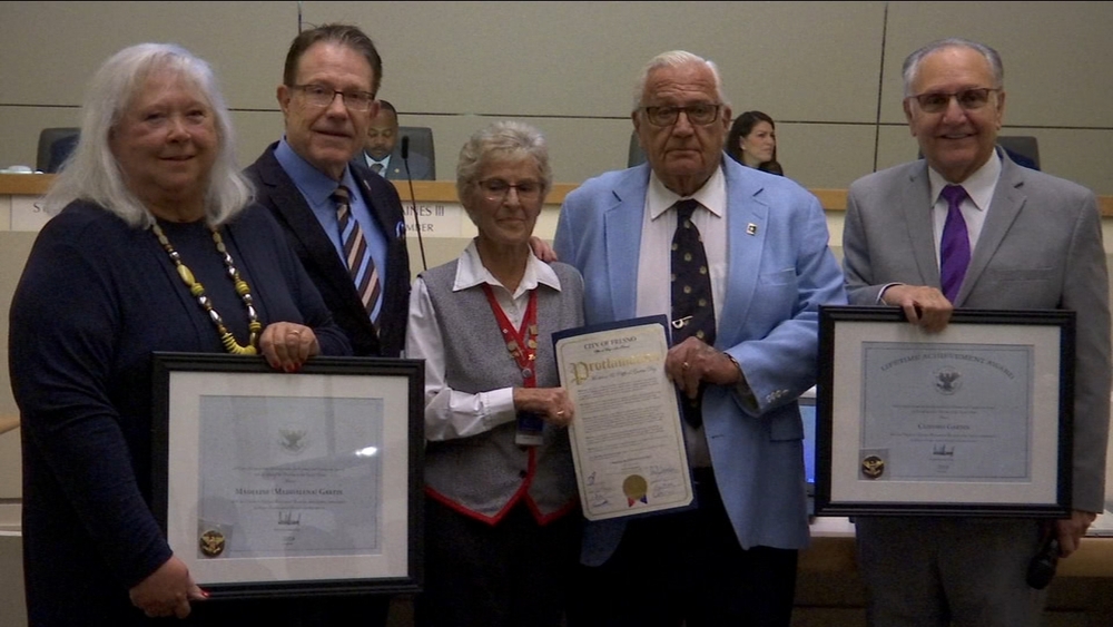 Retired couple recognized for volunteering more than 5,000 hours to City of Fresno