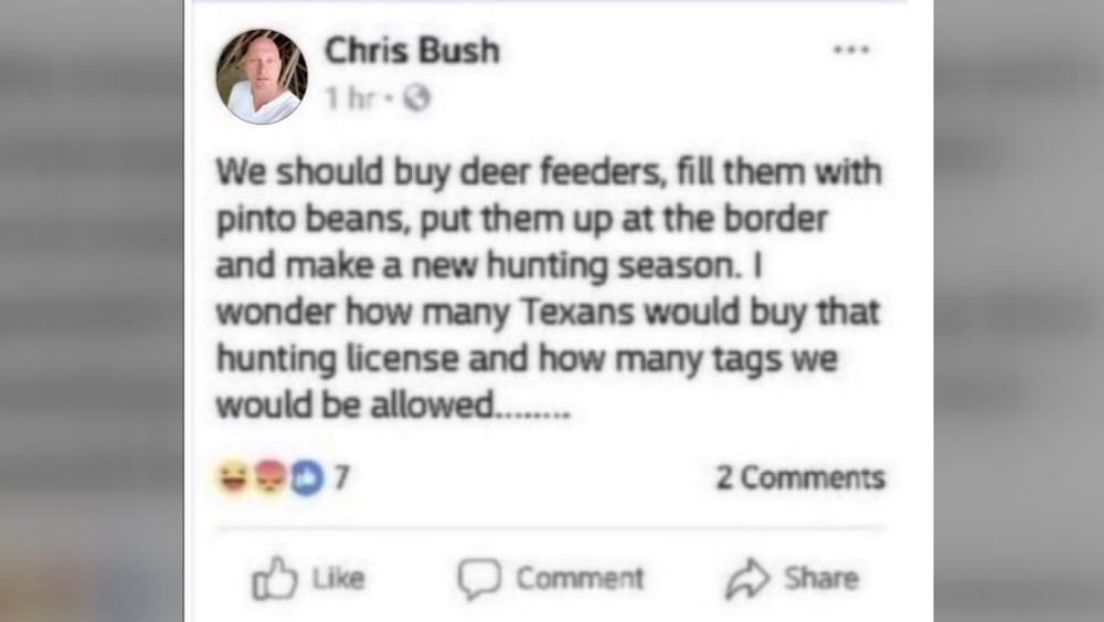 Firefighter loses job after post about hunting season at the border.