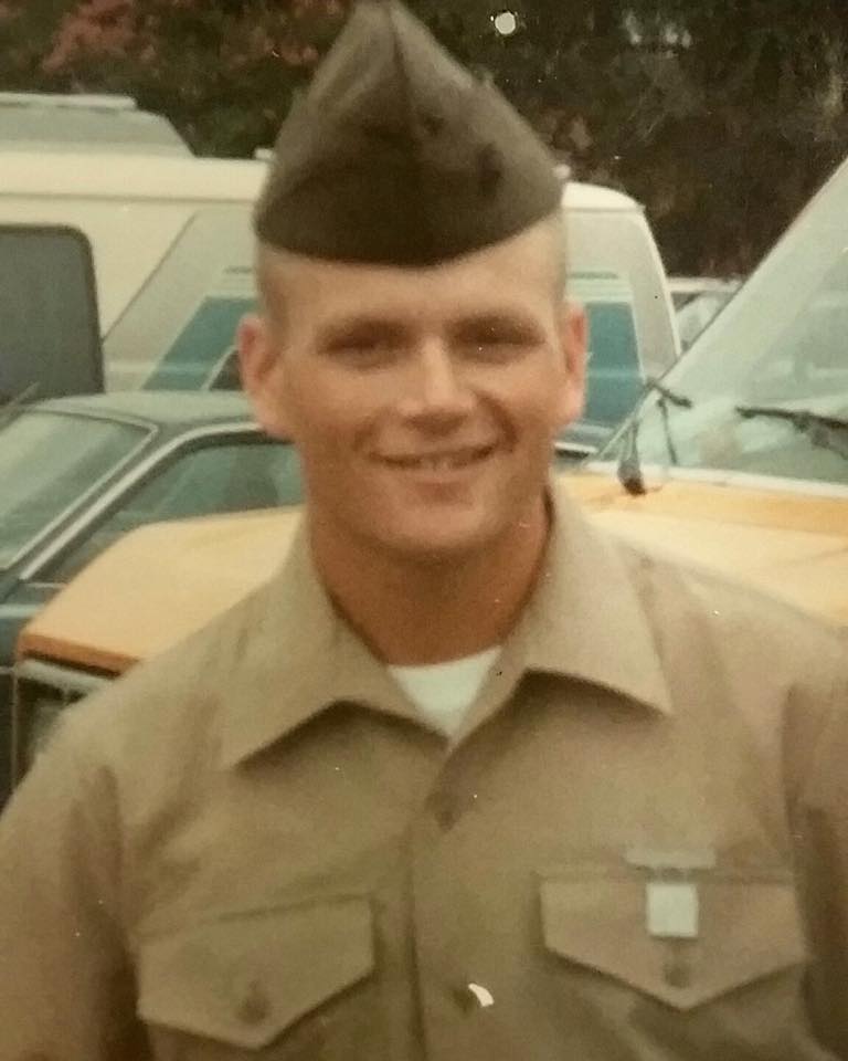 Scott Massey at MCRD Parris Island on his graduation day in 1989