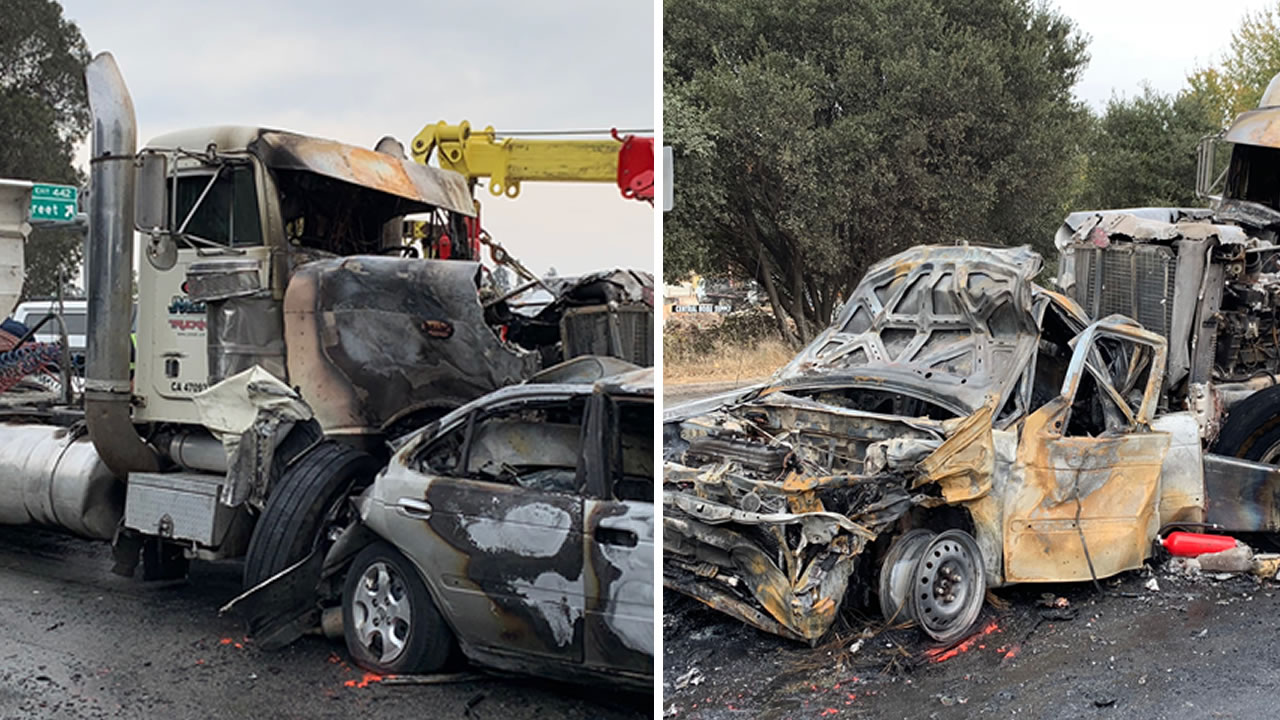 Big rig crash involving 20 cars closes NB Hwy 1 in Santa Cruz