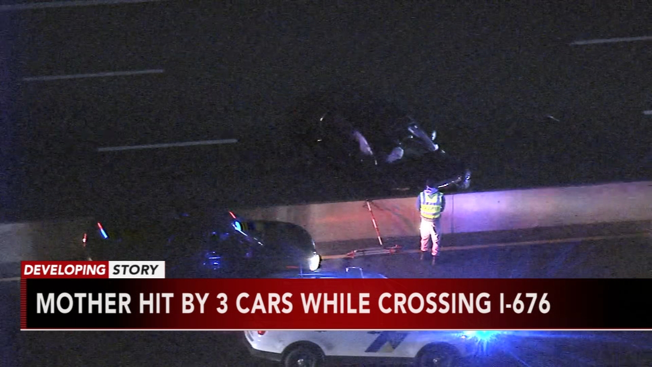 Police: Mom crossing I-676 with son hit and killed; drivers sought