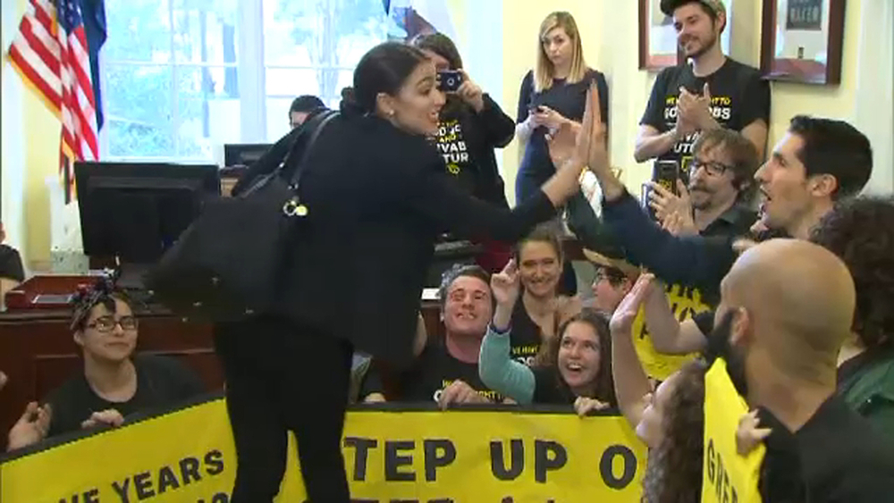 Ocasio-Cortez joins climate change protesters