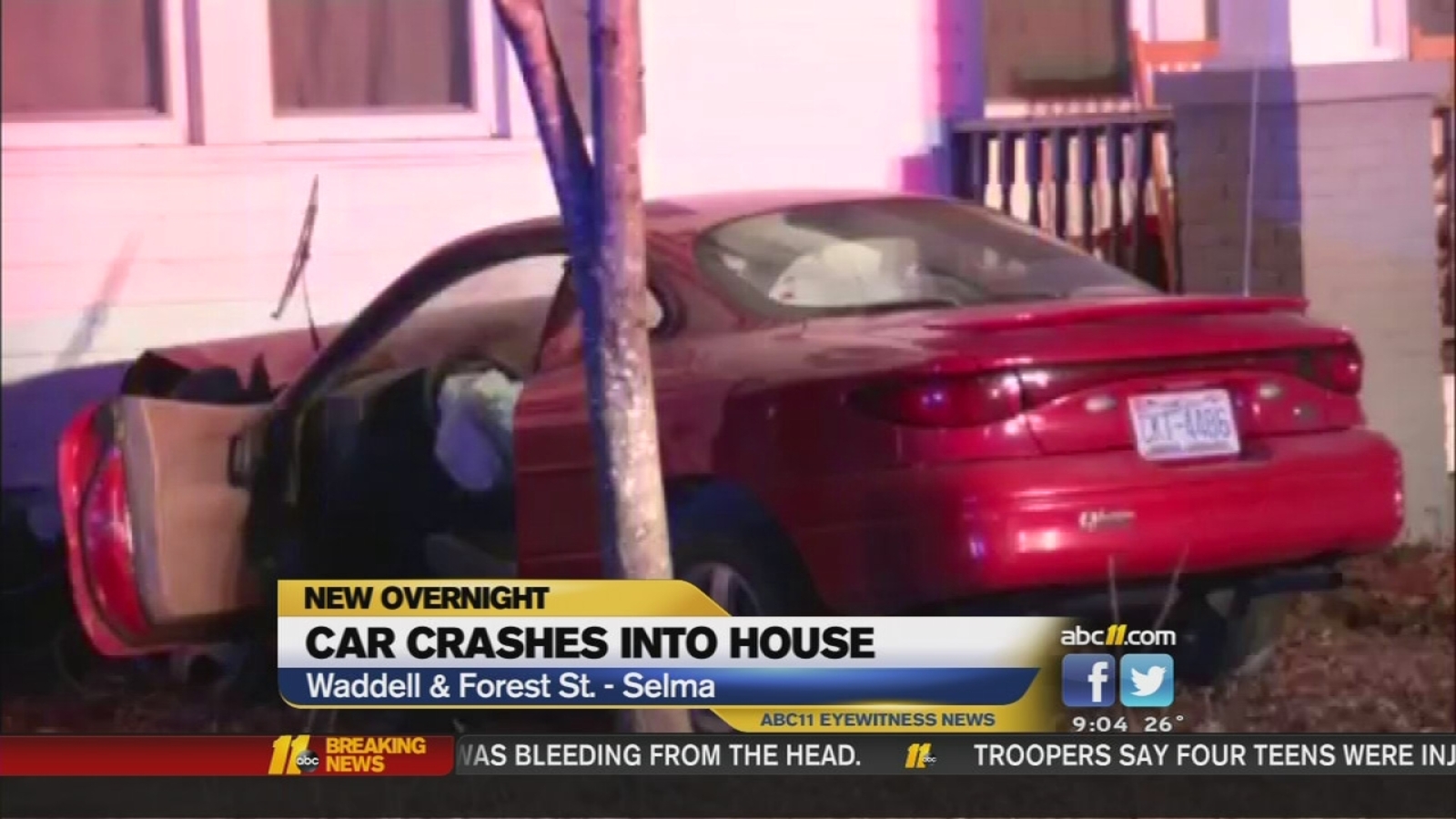 Car crashes into house in Johnston County ABC11 RaleighDurham