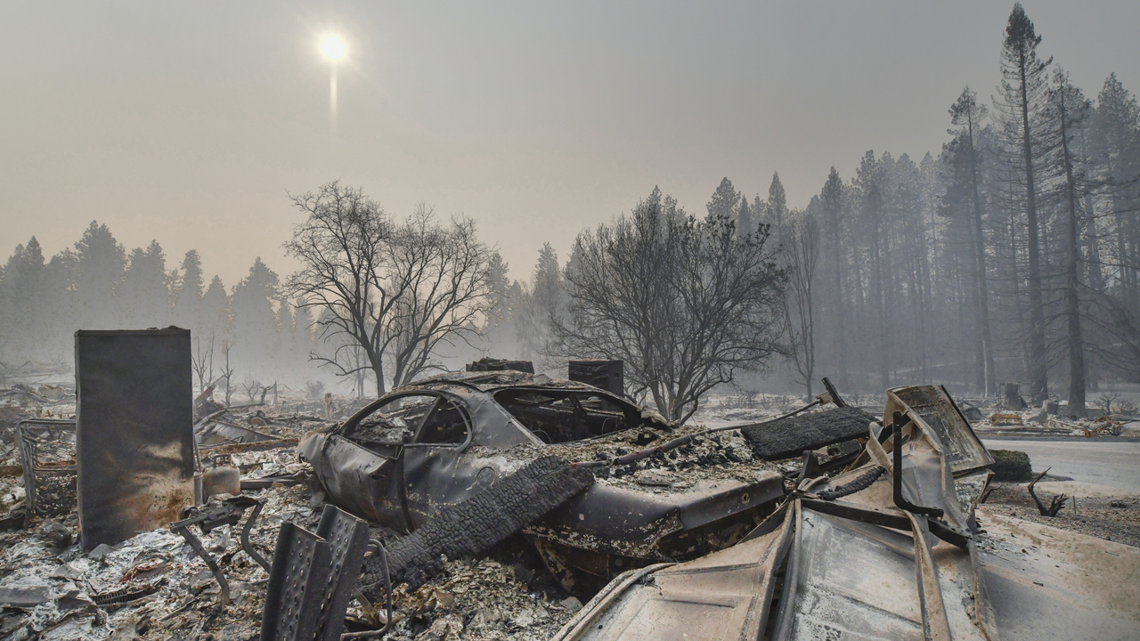 Paradise after "a tidal wave of fire" from Camp Fire