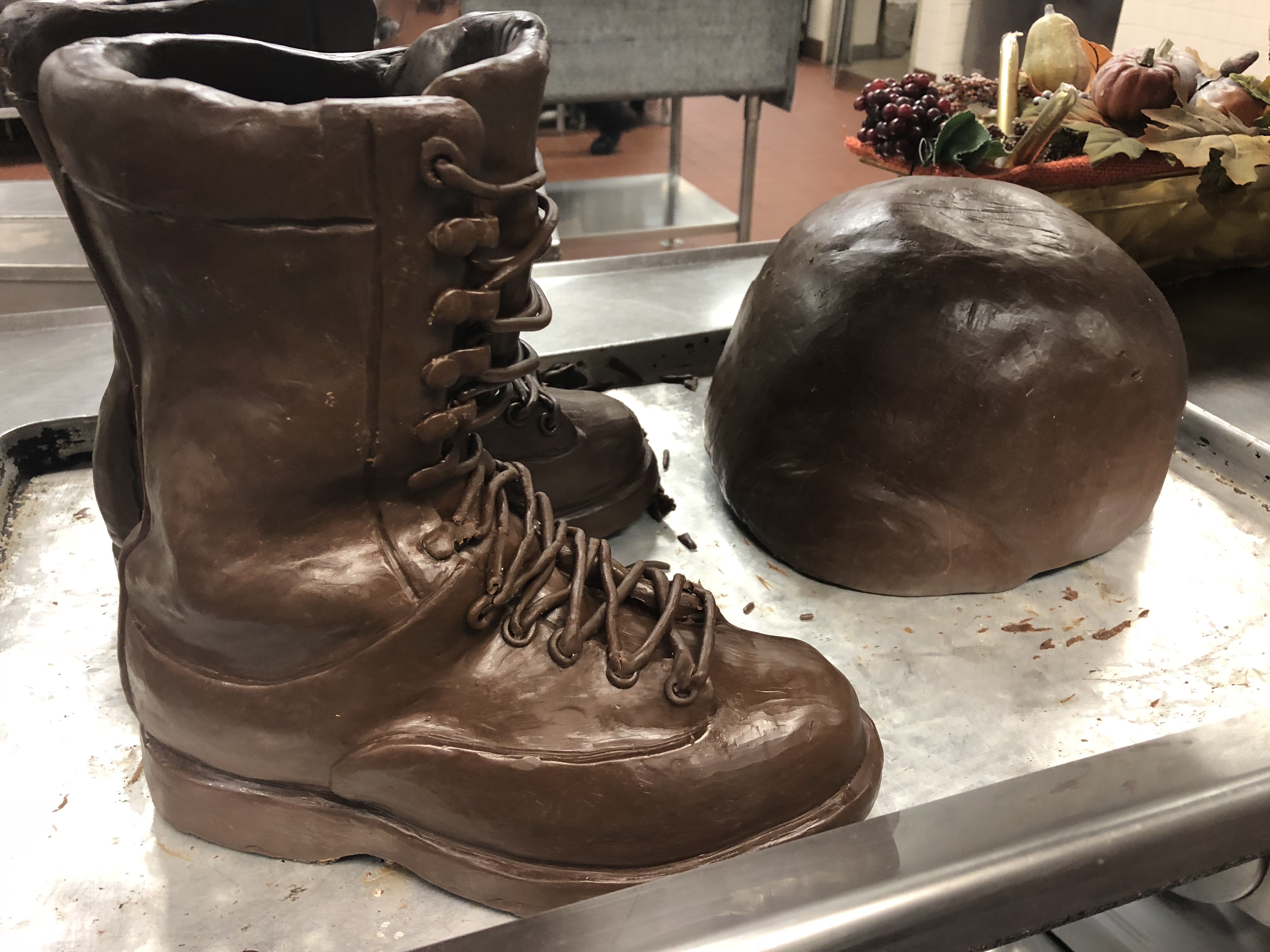 Fort Bragg soldiers prepare for a Thanksgiving feast.