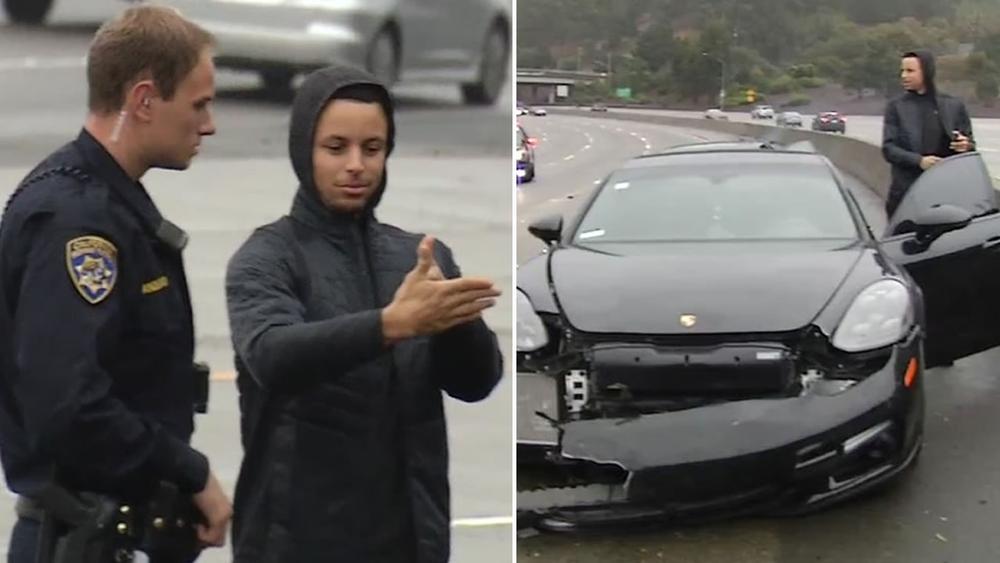 Steph Curry, other drivers OK after multi-car crash on Hwy 24 in Oakland 